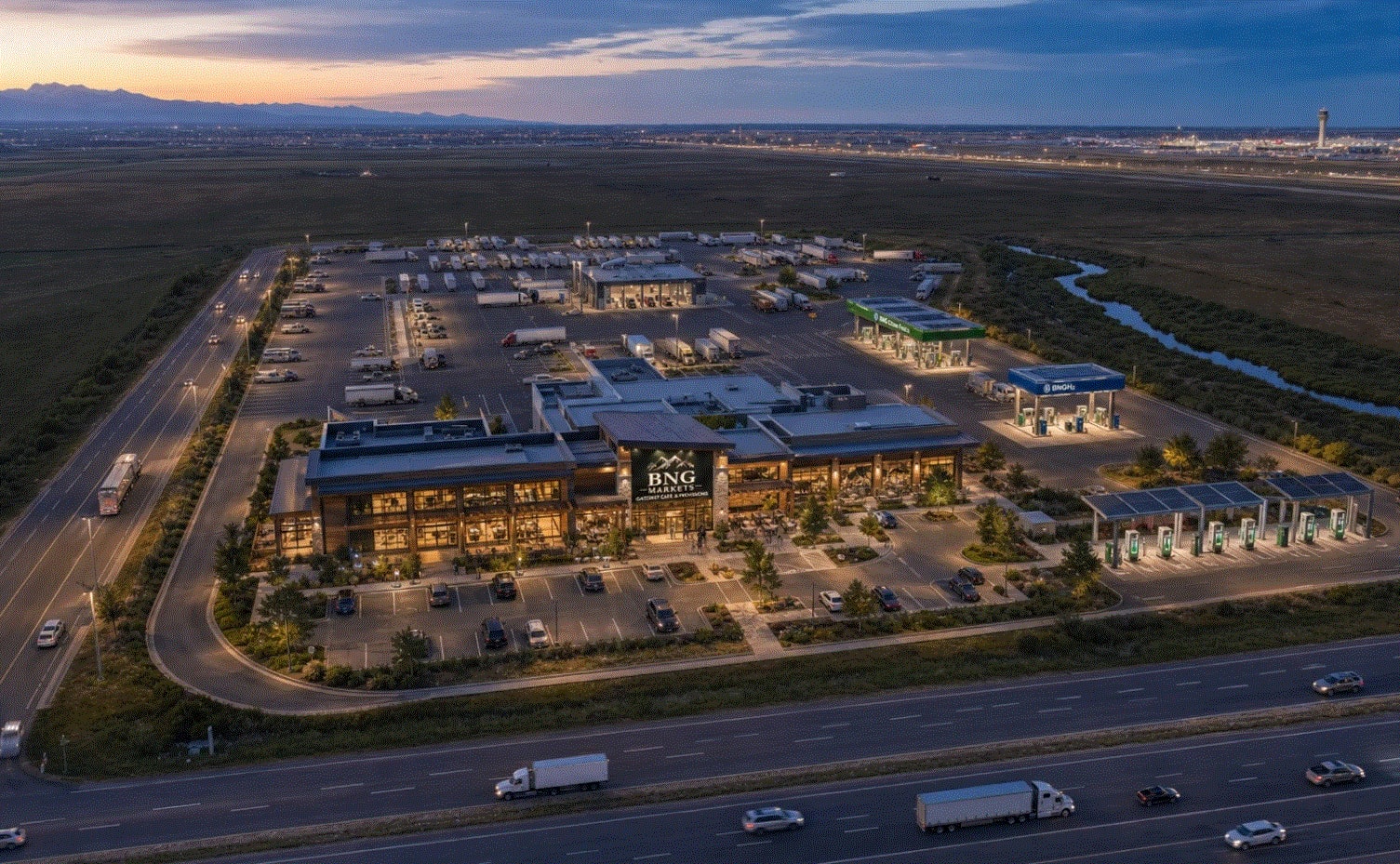 BNG Markets Denver Gateway — full site easterly view architectural rendering